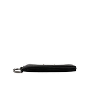 Dolce & Gabbana Pochette Zippée en Nylon Noir avec Logo et Porte-Clés