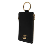 Dolce & Gabbana Black Leather Logo Neck Strap Wallet
