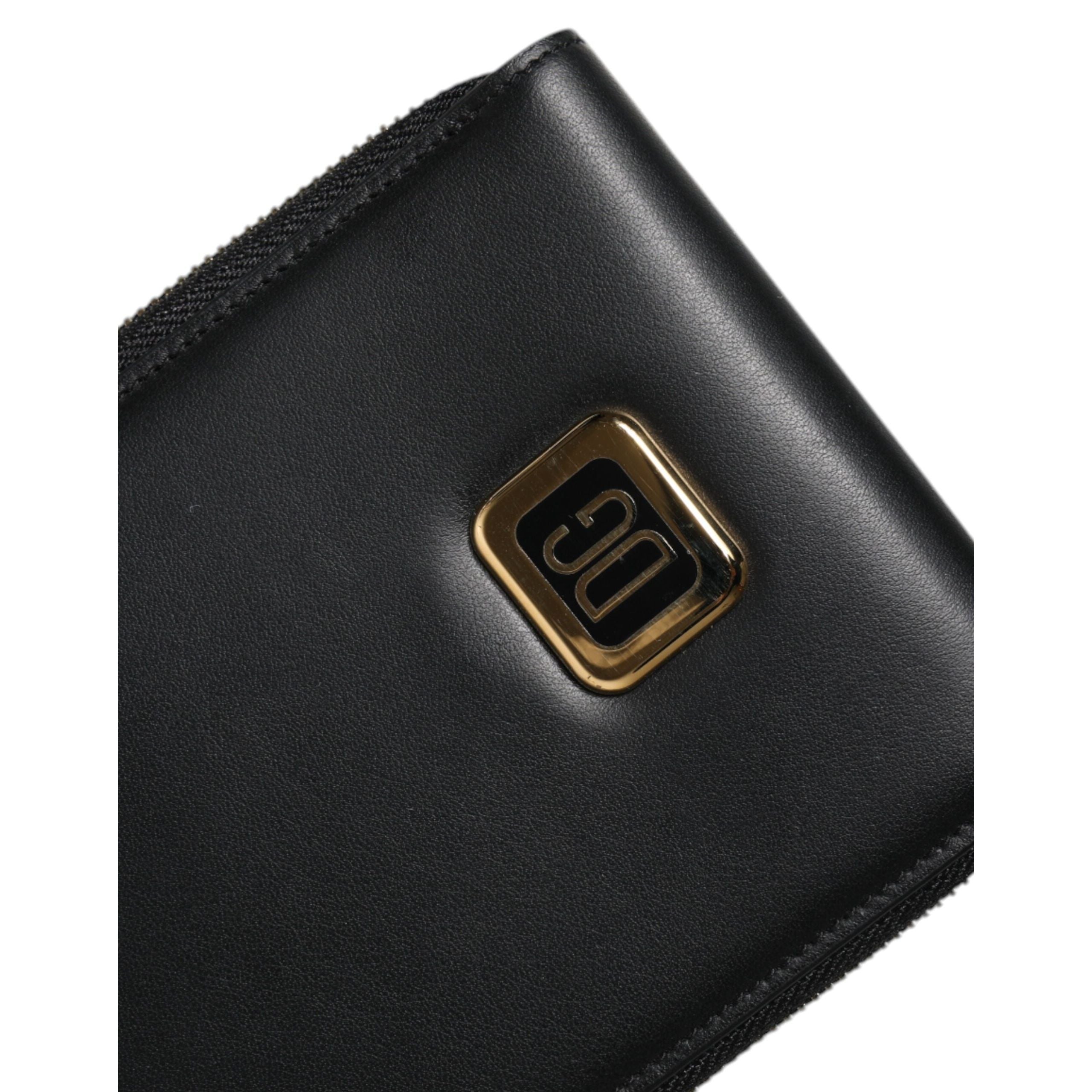 Dolce & Gabbana Black Leather Logo Neck Strap Wallet