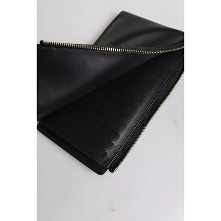 Dolce & Gabbana Black Leather Logo Neck Strap Wallet