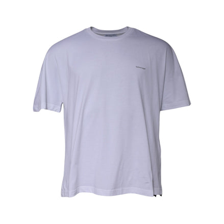 T-shirt Balenciaga col rond coton manches courtes logo blanc