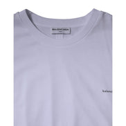 T-shirt Balenciaga col rond coton manches courtes logo blanc