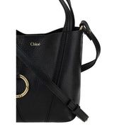 Chloé Black Calf Leather Shoulder Bag - Spin 18x19x8