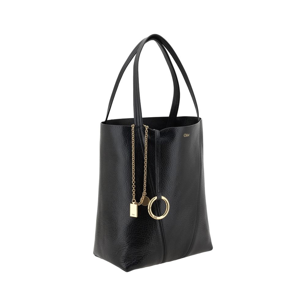 Chloé Black Calf Leather Shoulder Bag - Spin