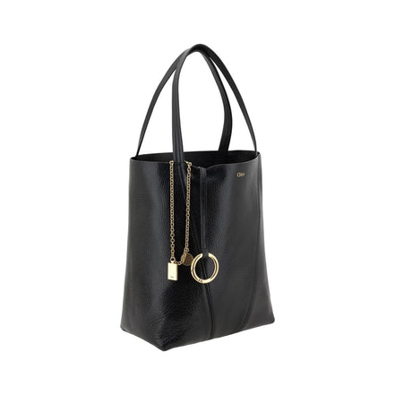 Chloé Black Calf Leather Shoulder Bag - Spin