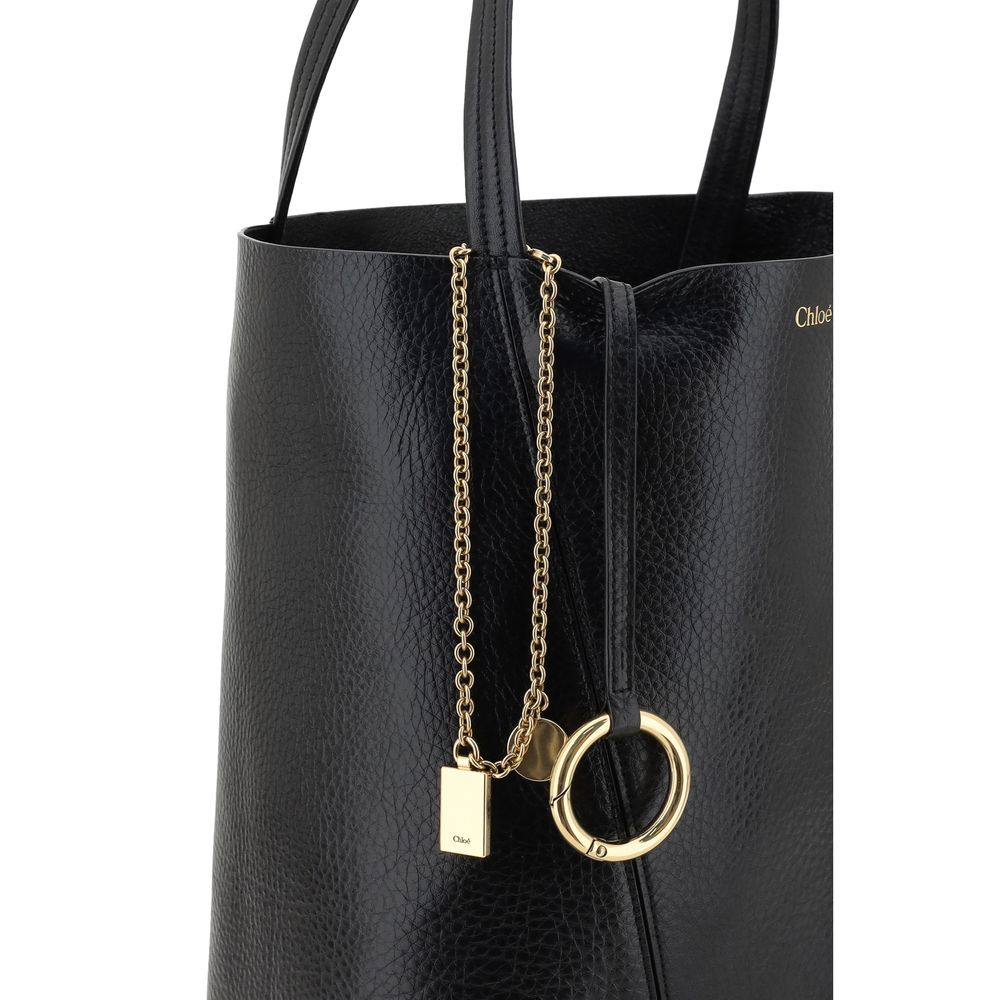 Chloé Black Calf Leather Shoulder Bag - Spin