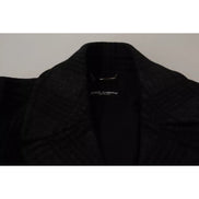 Dolce & Gabbana Trench nero in lana a quadri