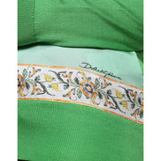 Dolce & Gabbana Green Silk Granita Al Limone Long Sleeves Sweater