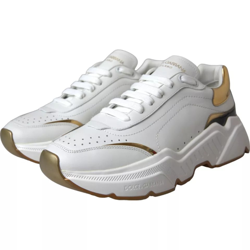 Baskets en cuir blanc DOLCE & GABBANA DAYMASTER pour hommes