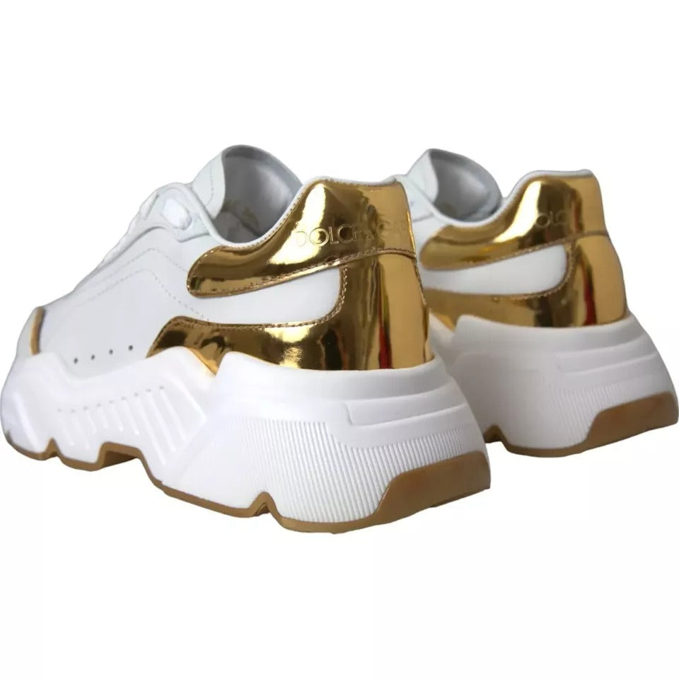 Baskets en cuir blanc DOLCE & GABBANA DAYMASTER pour hommes