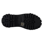Scarpe stringate Dolce & Gabbana Trekking Derby in pelle nera decorate