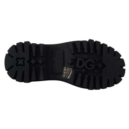 Scarpe stringate Dolce & Gabbana Trekking Derby in pelle nera decorate