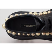 Scarpe stringate Dolce & Gabbana Trekking Derby in pelle nera decorate