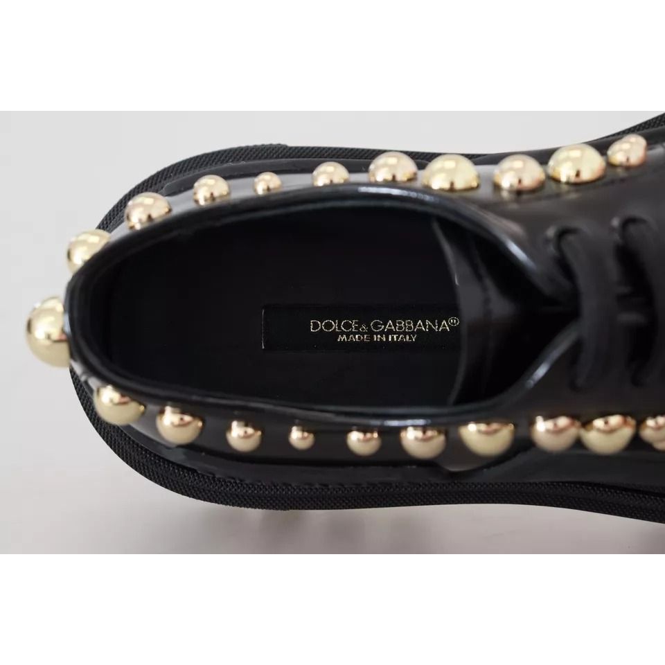 Scarpe stringate Dolce & Gabbana Trekking Derby in pelle nera decorate