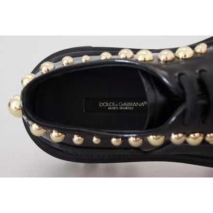 Scarpe stringate Dolce & Gabbana Trekking Derby in pelle nera decorate