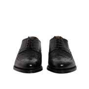 Scarpe stringate eleganti da uomo Dolce & Gabbana Derby Wingtip in pelle nera