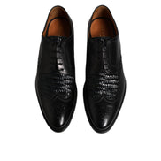 Scarpe stringate eleganti da uomo Dolce & Gabbana Derby Wingtip in pelle nera