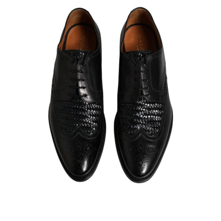 Scarpe stringate eleganti da uomo Dolce & Gabbana Derby Wingtip in pelle nera