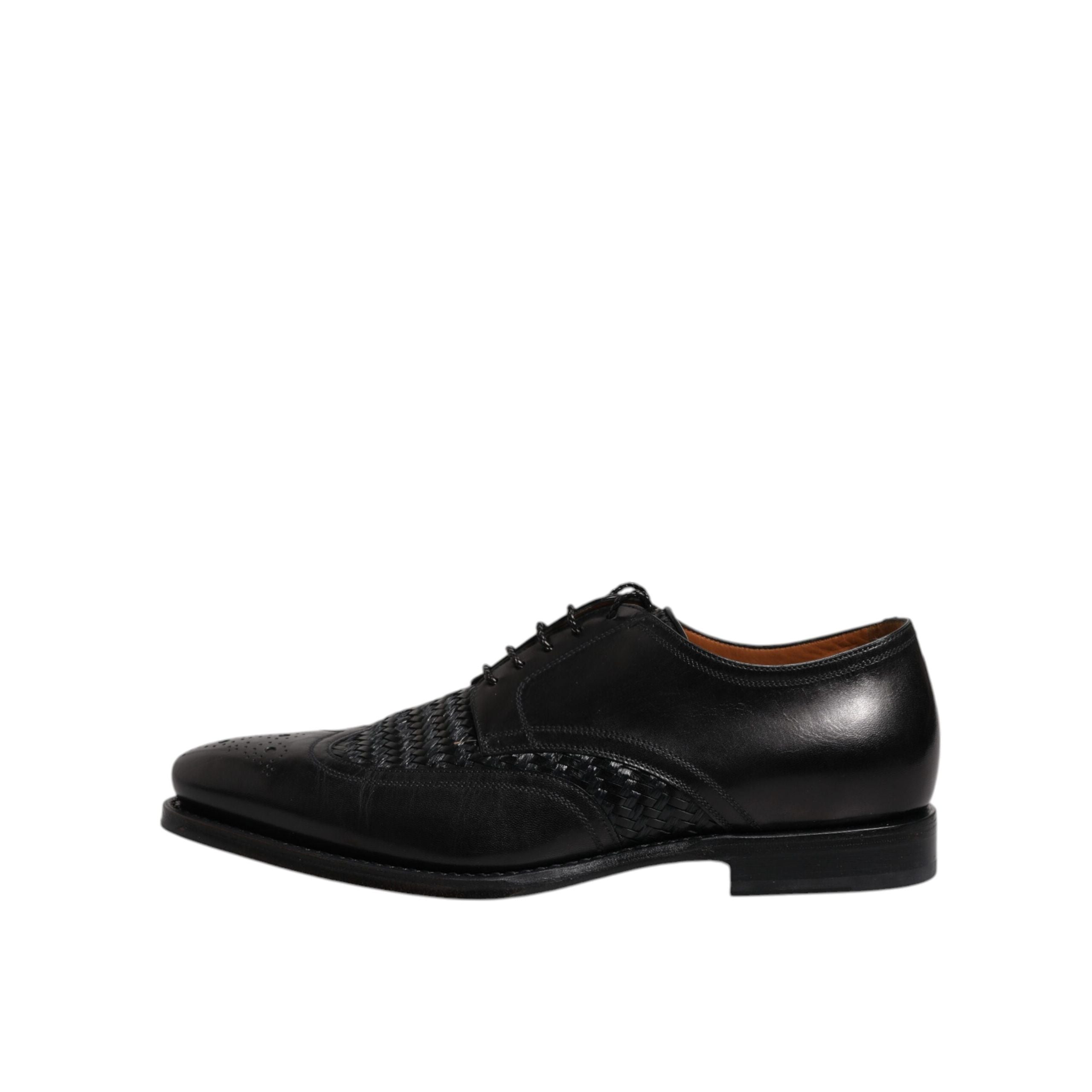 Scarpe stringate eleganti da uomo Dolce & Gabbana Derby Wingtip in pelle nera