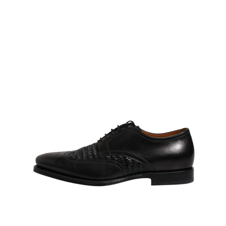 Scarpe stringate eleganti da uomo Dolce & Gabbana Derby Wingtip in pelle nera