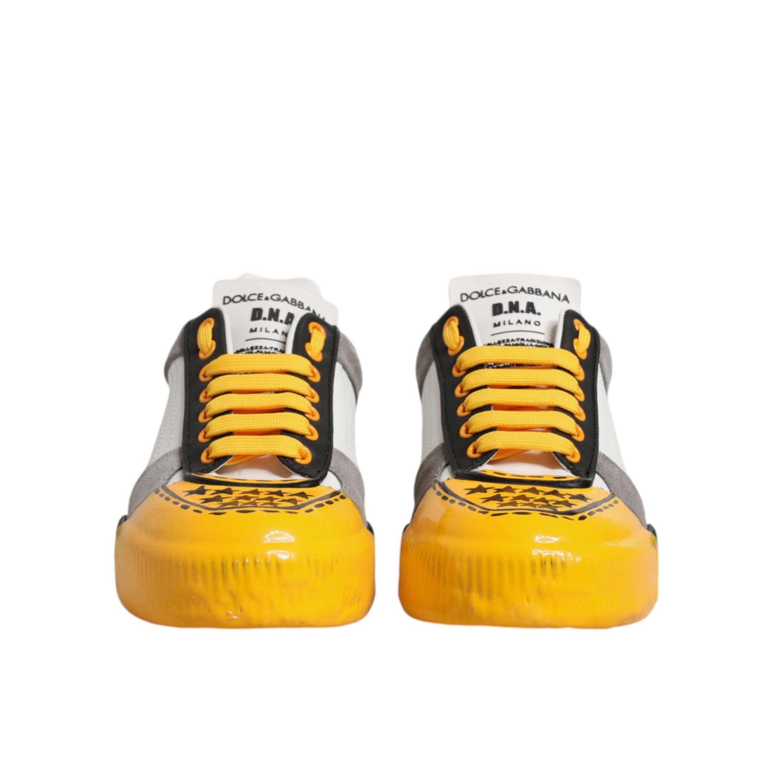 Dolce & Gabbana Multicolor Leather DNA Low Top Sneakers