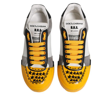 Dolce & Gabbana Multicolor Leather DNA Low Top Sneakers