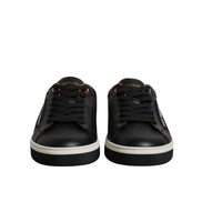 Baskets basses en cuir noir Dolce & Gabbana pour hommes