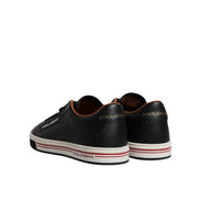 Baskets basses en cuir noir Dolce & Gabbana pour hommes