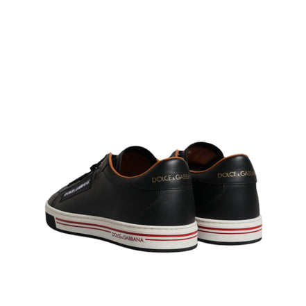 Baskets basses en cuir noir Dolce & Gabbana pour hommes