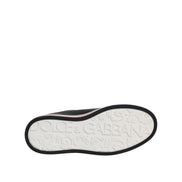 Baskets basses en cuir noir Dolce & Gabbana pour hommes