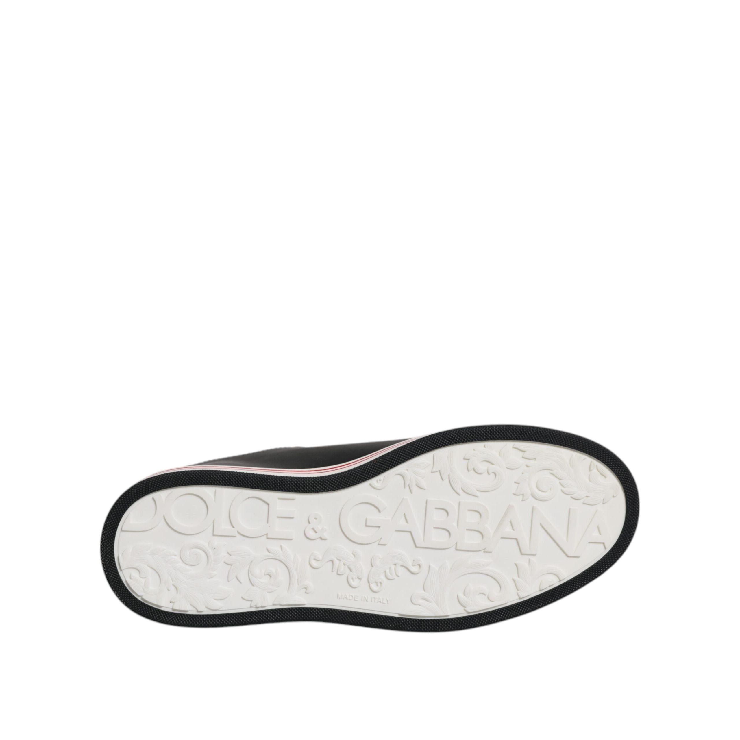 Baskets basses en cuir noir Dolce & Gabbana pour hommes