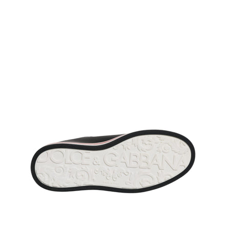 Baskets basses en cuir noir Dolce & Gabbana pour hommes