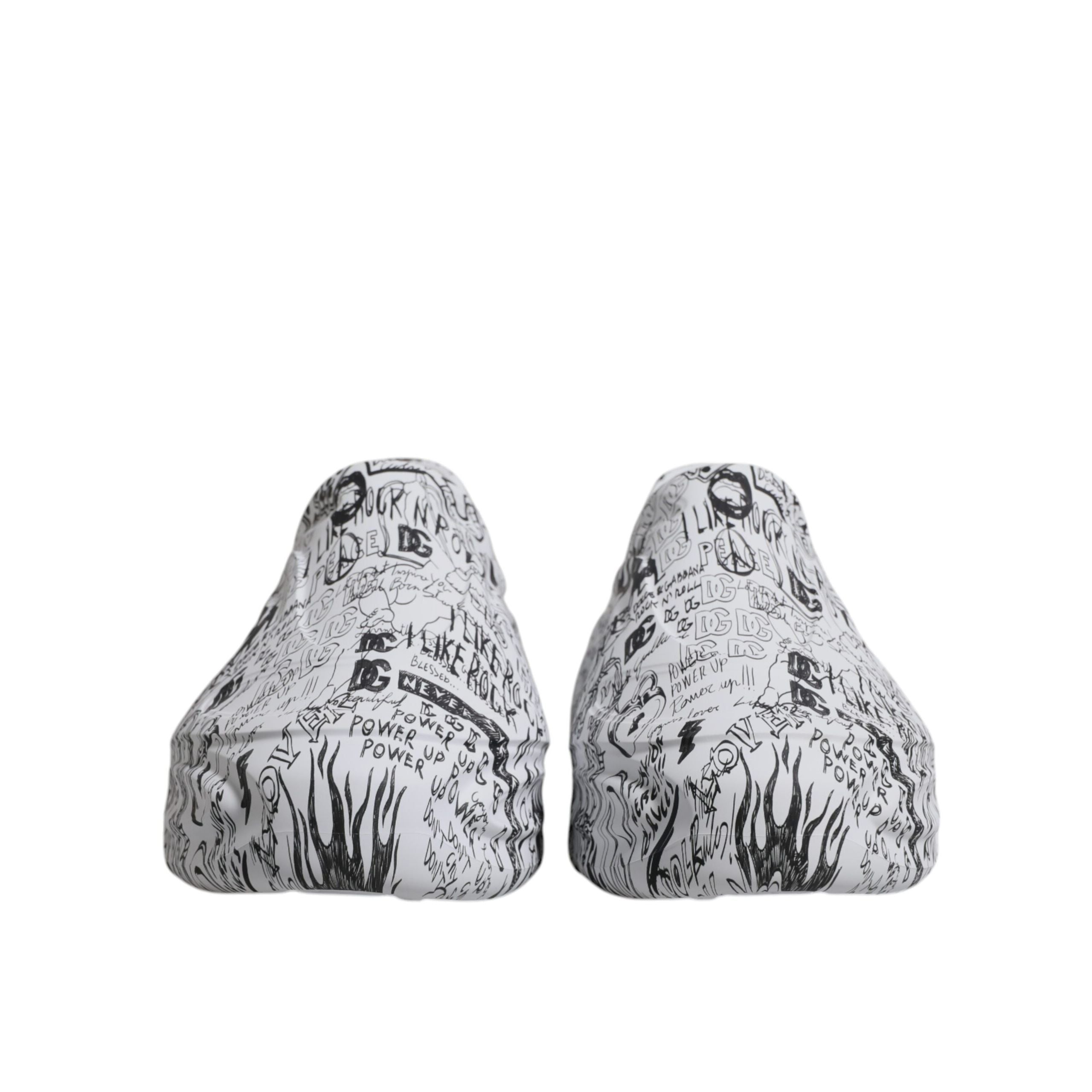 Dolce & Gabbana White Black Graffiti Daymaster Sneakers