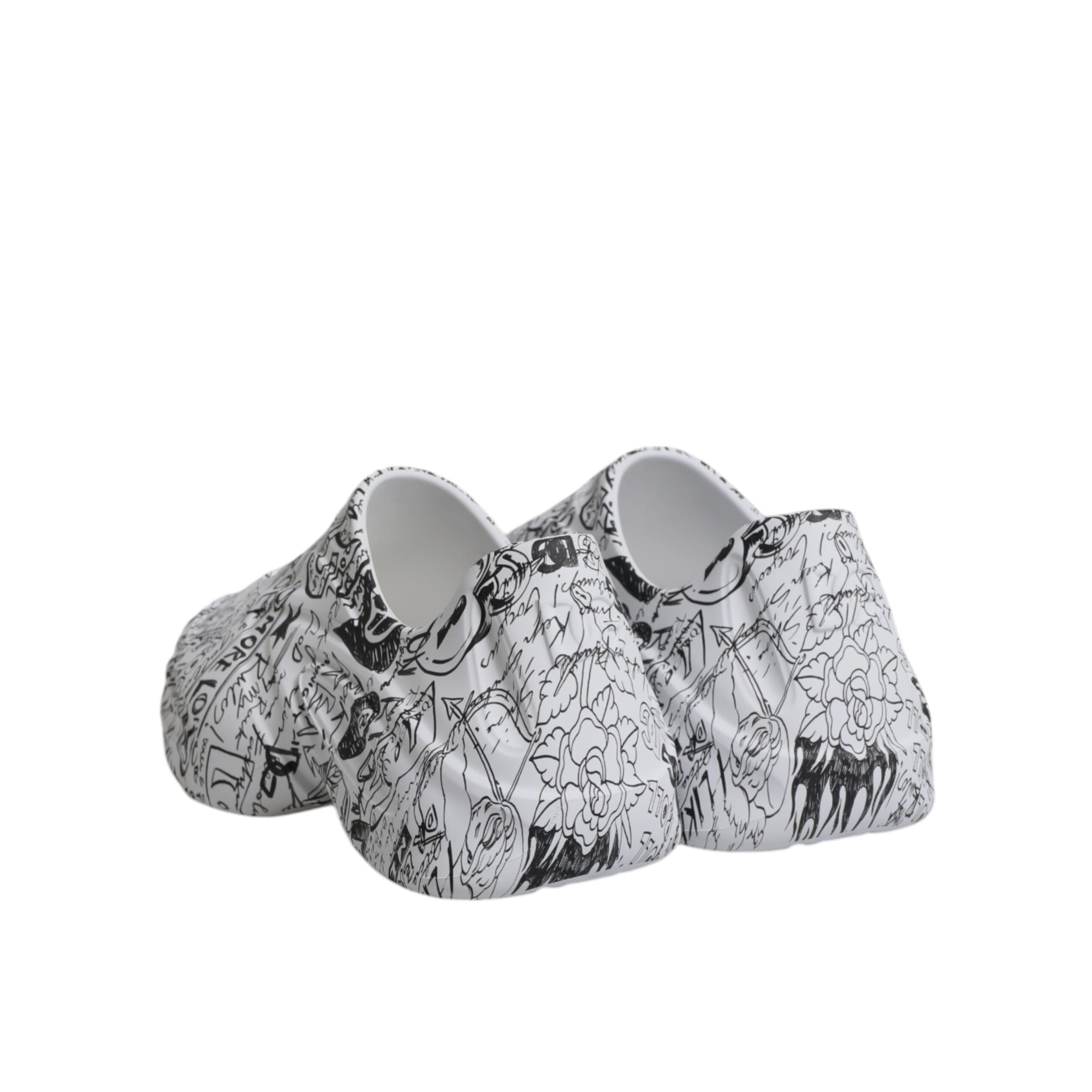 Dolce & Gabbana White Black Graffiti Daymaster Sneakers