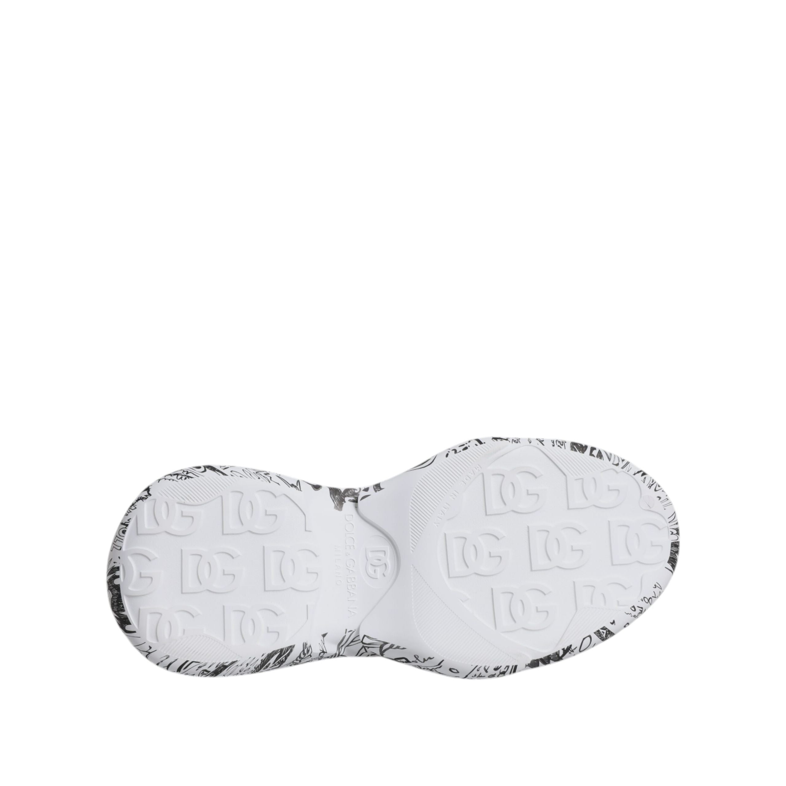 Dolce & Gabbana White Black Graffiti Daymaster Sneakers