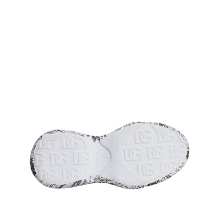 Dolce & Gabbana White Black Graffiti Daymaster Sneakers