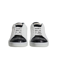 Dolce & Gabbana Scarpe Sneakers Portofino Bianche Nere in Pelle