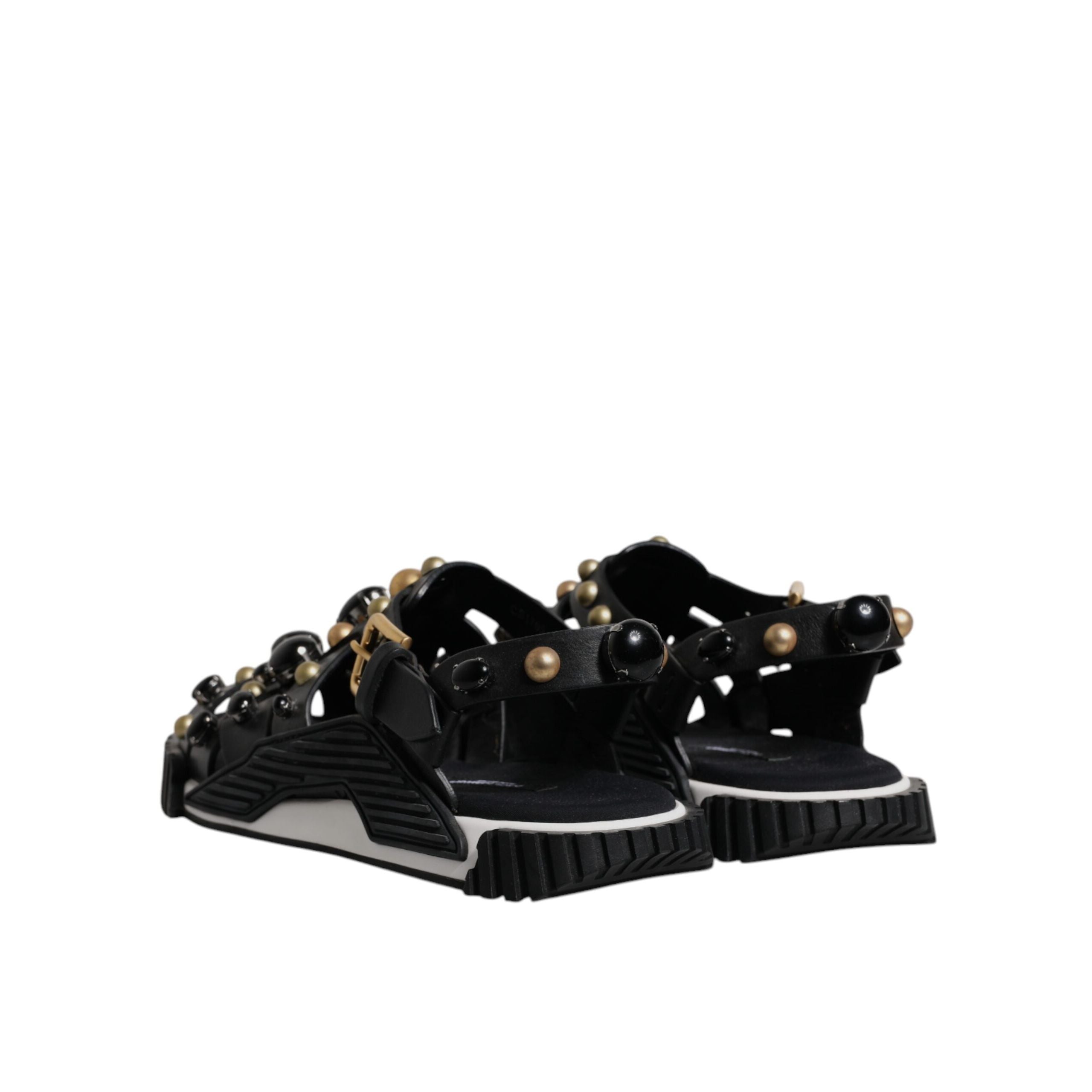 Dolce & Gabbana Sandales à clous en cuir noir