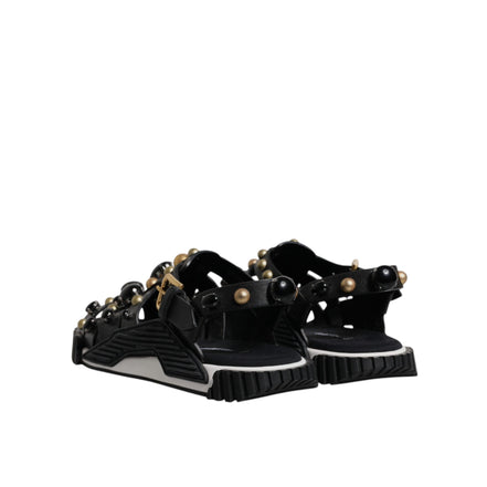 Dolce & Gabbana Sandales à clous en cuir noir