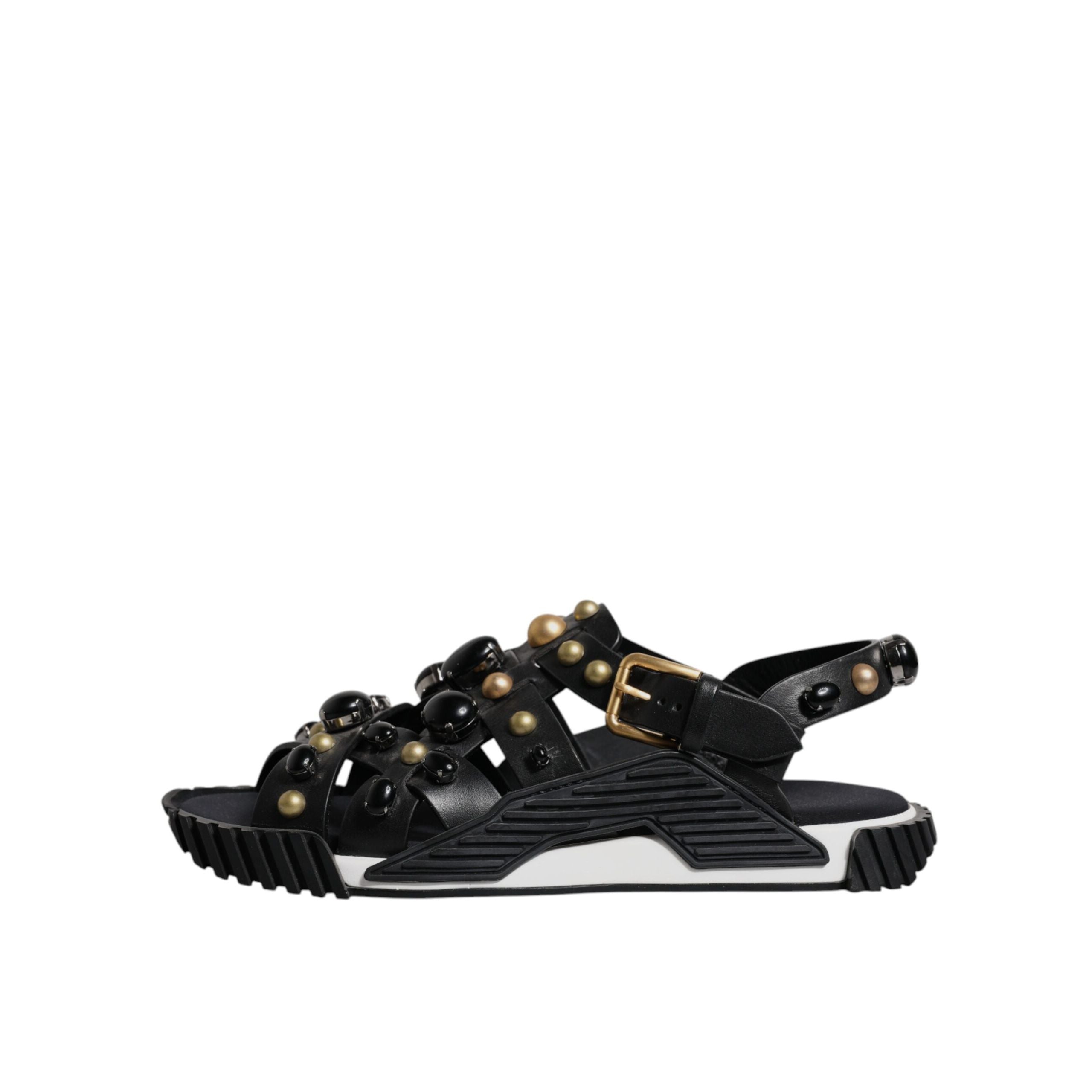 Dolce & Gabbana Sandales à clous en cuir noir