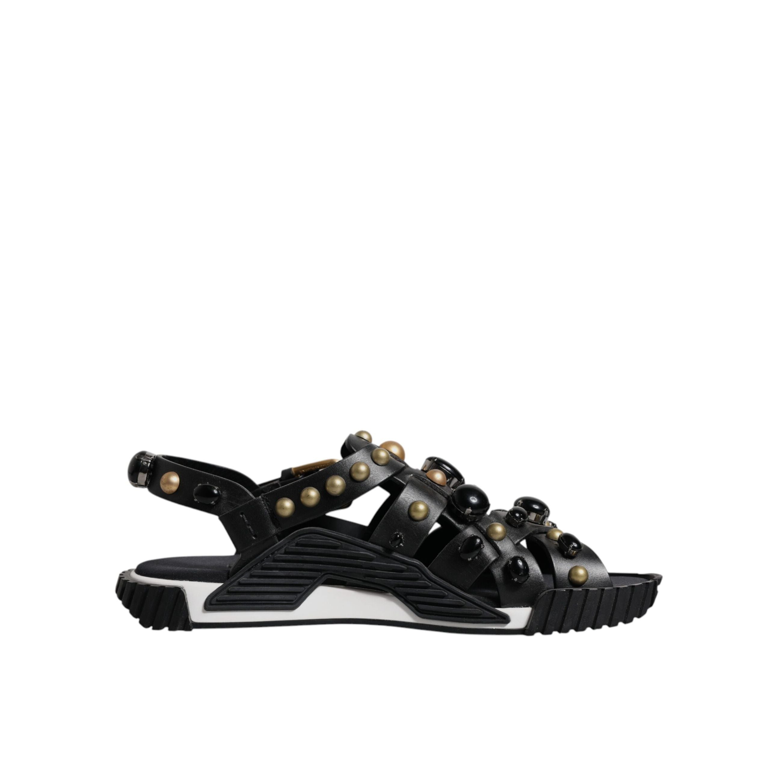 Dolce & Gabbana Sandales à clous en cuir noir