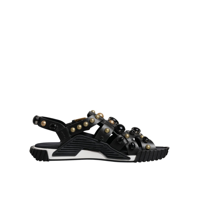 Dolce & Gabbana Sandales à clous en cuir noir