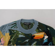 Dolce & Gabbana Jungle Wool Silk Logo Sweater