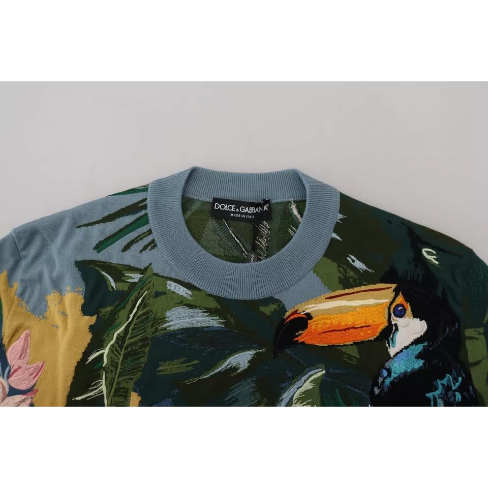 Dolce & Gabbana Jungle Wool Silk Logo Sweater