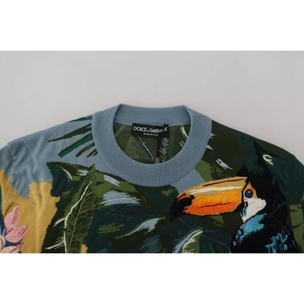 Dolce & Gabbana Jungle Wool Silk Logo Sweater