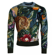 Dolce & Gabbana Jungle Wool Silk Logo Sweater