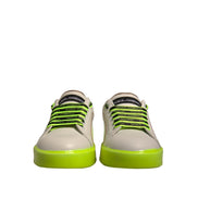 Chaussures Baskets en cuir Portofino blanches et jaunes Dolce & Gabbana