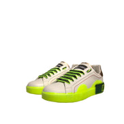 Chaussures Baskets en cuir Portofino blanches et jaunes Dolce & Gabbana