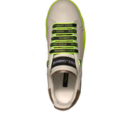 Chaussures Baskets en cuir Portofino blanches et jaunes Dolce & Gabbana