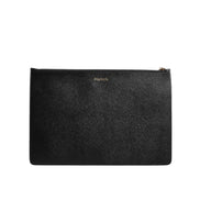 Dolce & Gabbana Black Leather #DGFAMILY Embellished Zip Pouch Bag